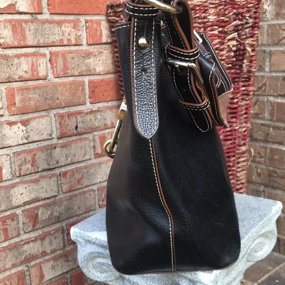 DOONEY BOURKE Black Red Lining Leather Shoulder Purse Bags
